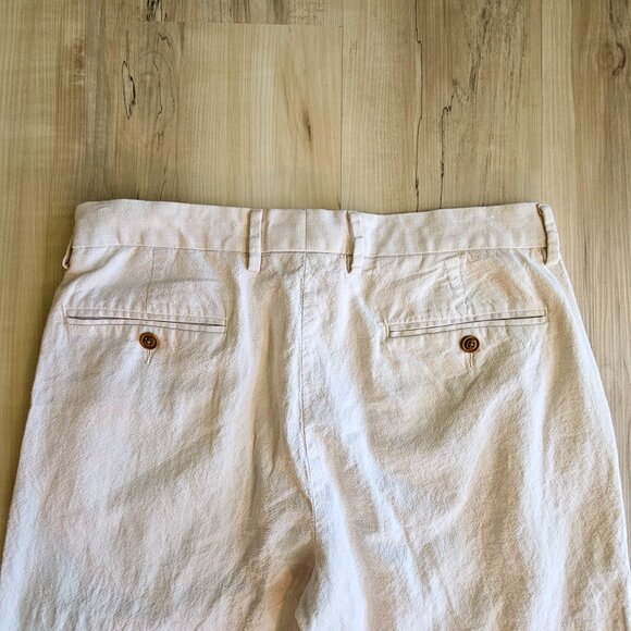 J. Crew factory Linen-Blend Slim Bedford Wide-Leg Pant Off-White Size 32 - Picture 7 of 14